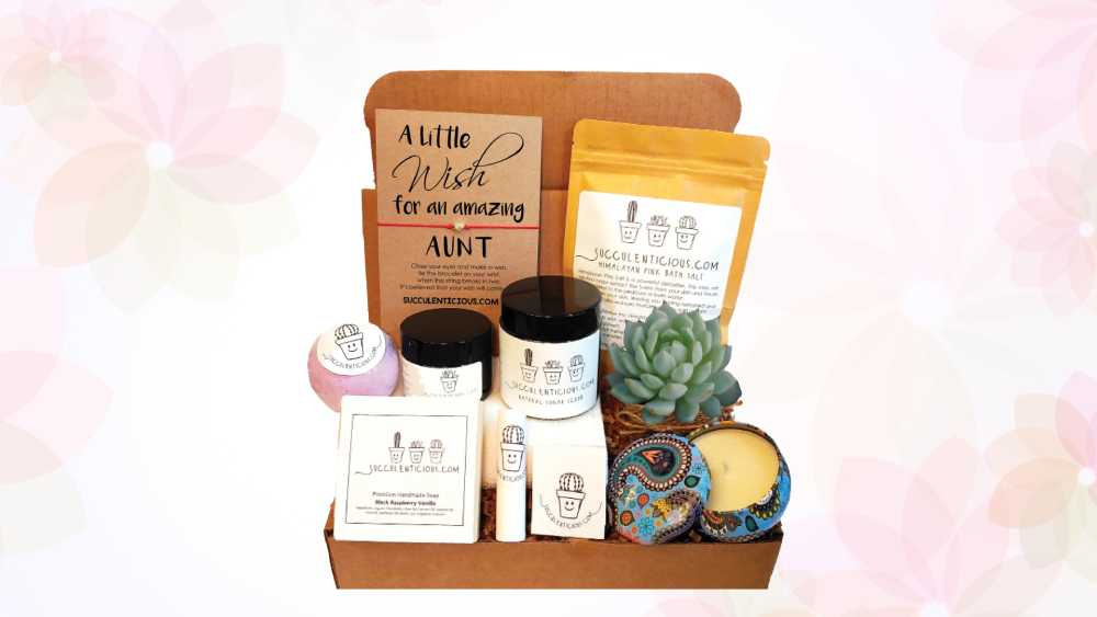 Personalized handmade spa care package for aunts