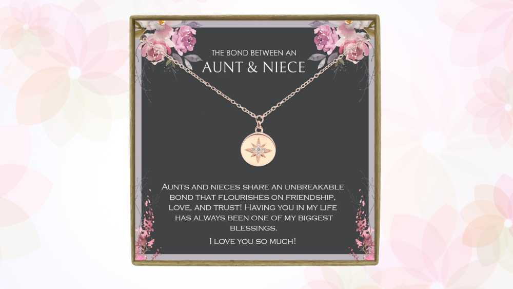 Handmade minimalist aunt niece bond necklace