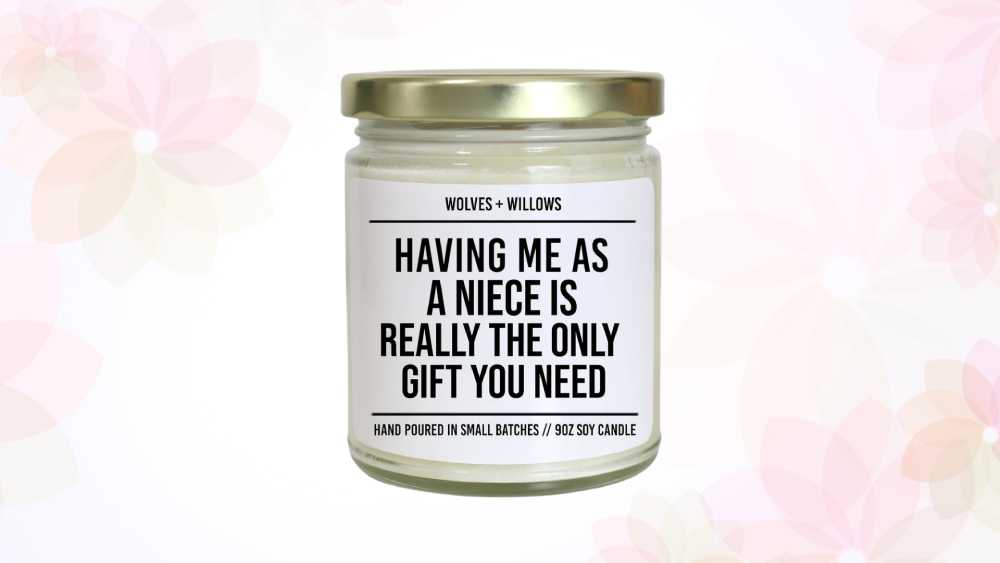 Funny handmade scented soy candle with funny quote