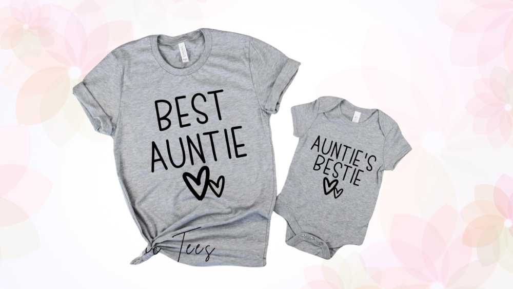 Personalized aunt and niece matching shirt and onesie