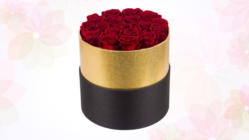 Handmade preserved red roses box that lasts years