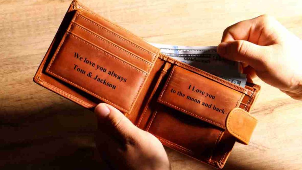 Leather Wallet Personalized Engraved Gift For Men