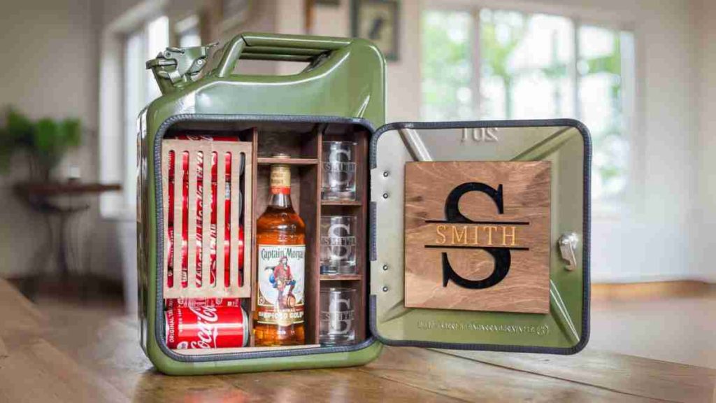 Portable Mini Bar Travel Jerry Can Display Set