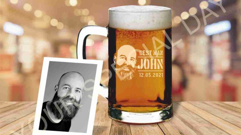 Personalized Beer Mug Glass Custom Engraved Gift