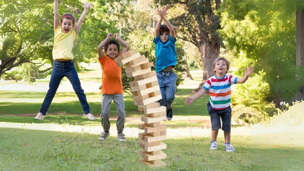 Giant 56 piece jenga set with bag and scoreboard