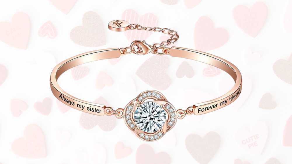Rose gold Mother's Day bracelet gift for sister