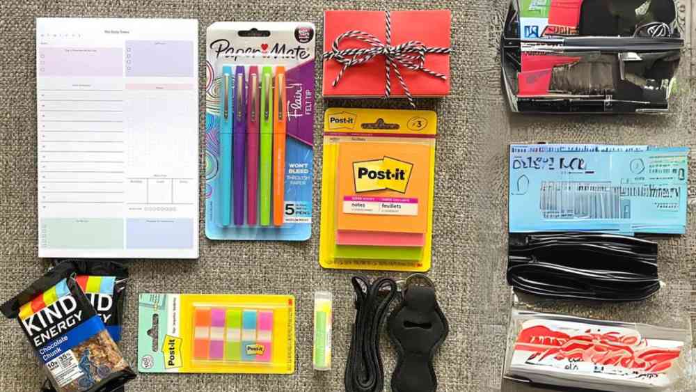 Teacher gift box containing self care and school items