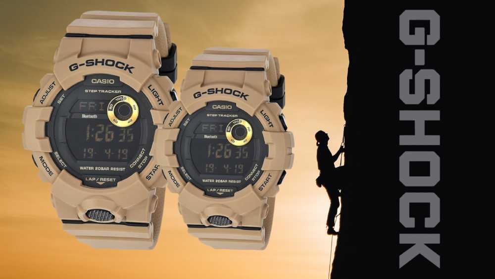 G-shock sports watch with daily step counter