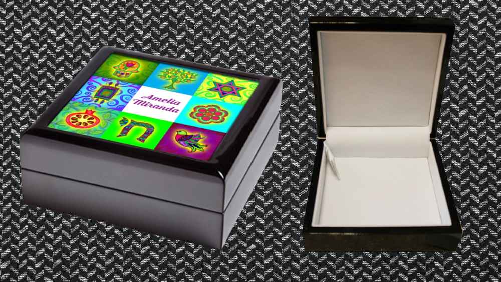 Jewish Art Keepsake Box With Judaica Jewish Symbols