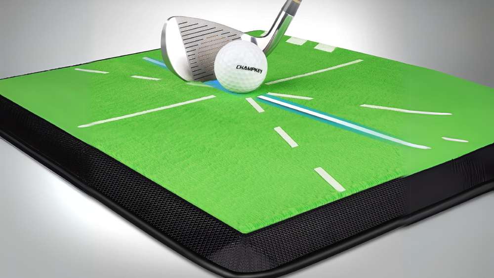 Premium portable golf practice mat with advanced guides