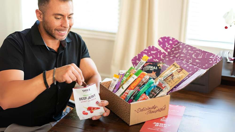 Assortment of twenty-five unique meat snacks gift box