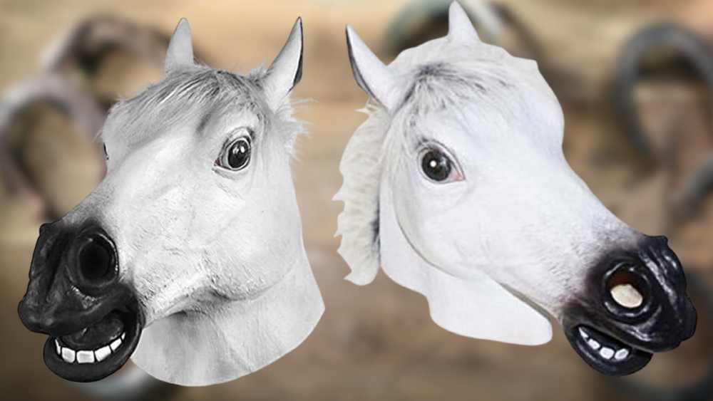 All natural latex Scary white horse head mask