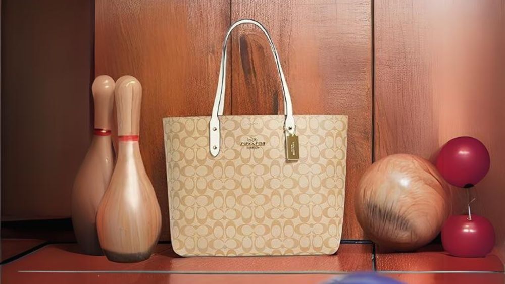 Coach Women Signature Town Tote in color yellow