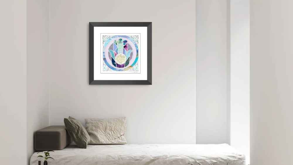 Birkat Banot Hamsa Art In Solid Wood Frame