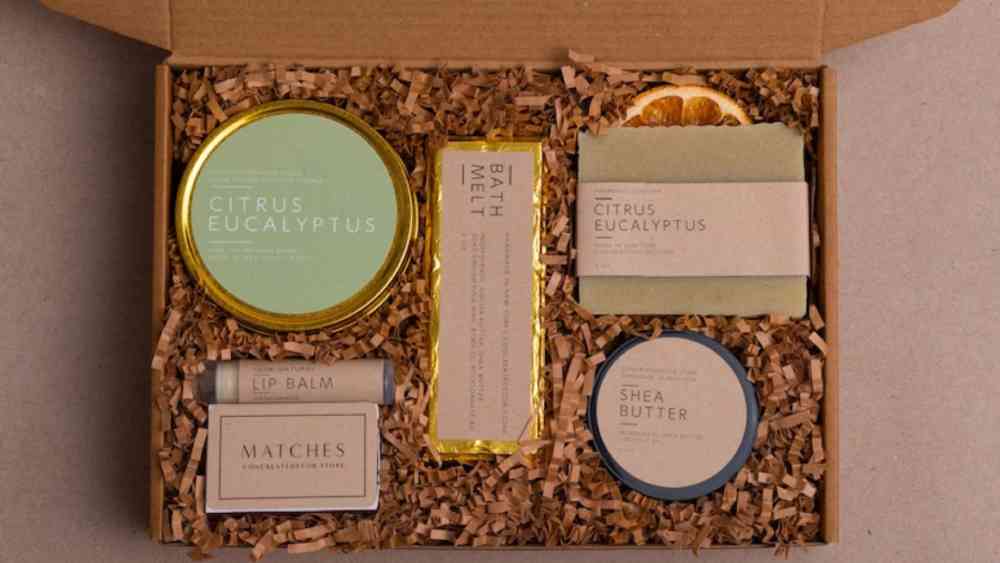 Spa themed gift basket with eucalyptus based products