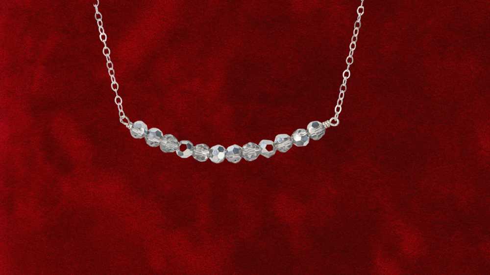 12 Bead Sterling Silver Necklace Top Bat Mitzvah Gift