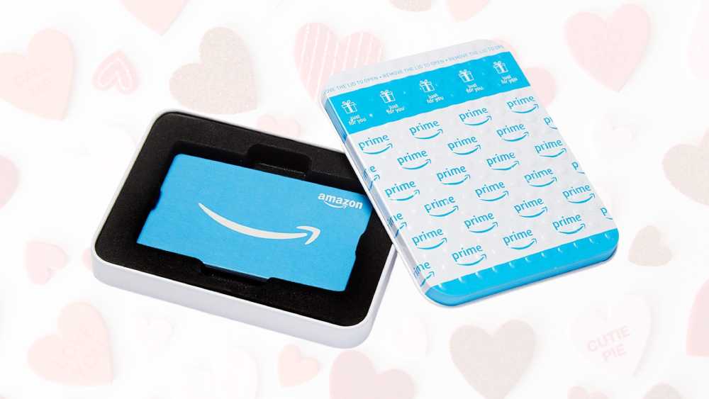 Amazon gift card with various options for boxes