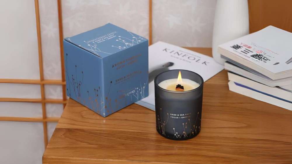 Aromatherapy white sage and sea salt scented candle