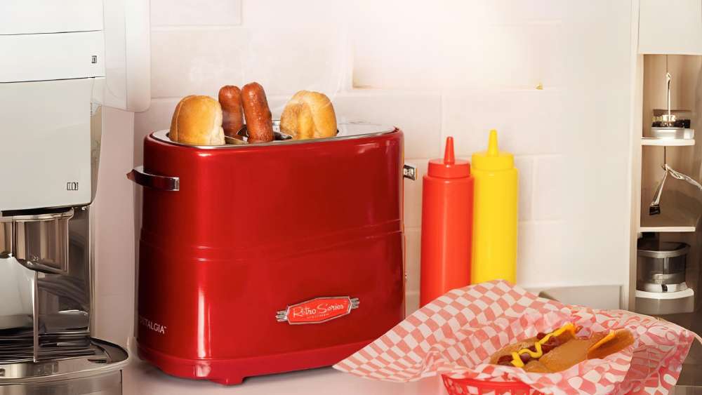 Retro two slot hot dog and bun toaster