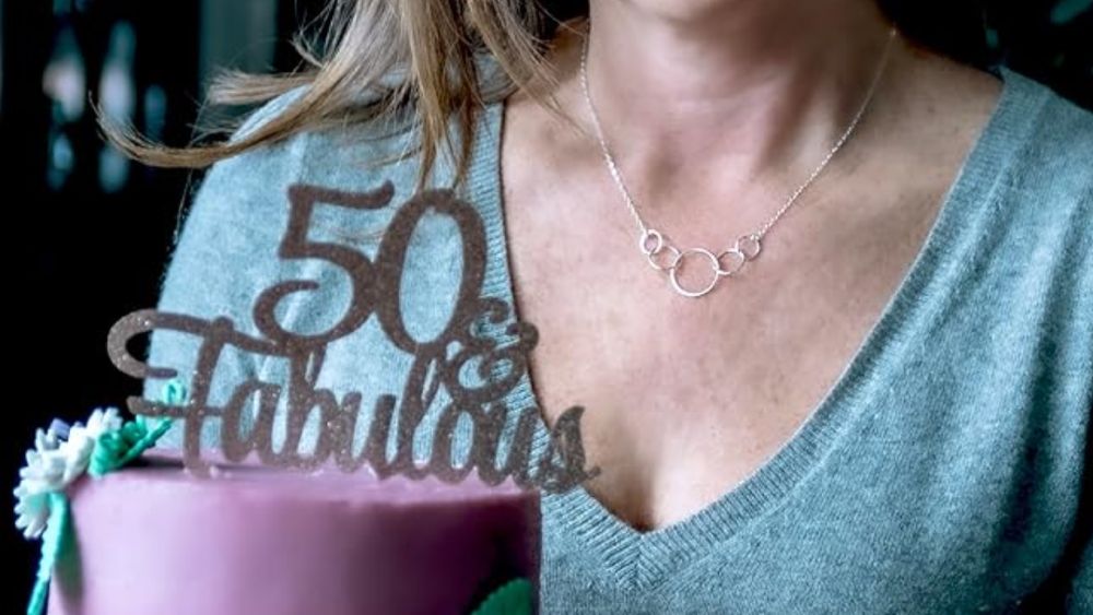 Five Ring Necklace 50th Birthday Gift Sterling Silver