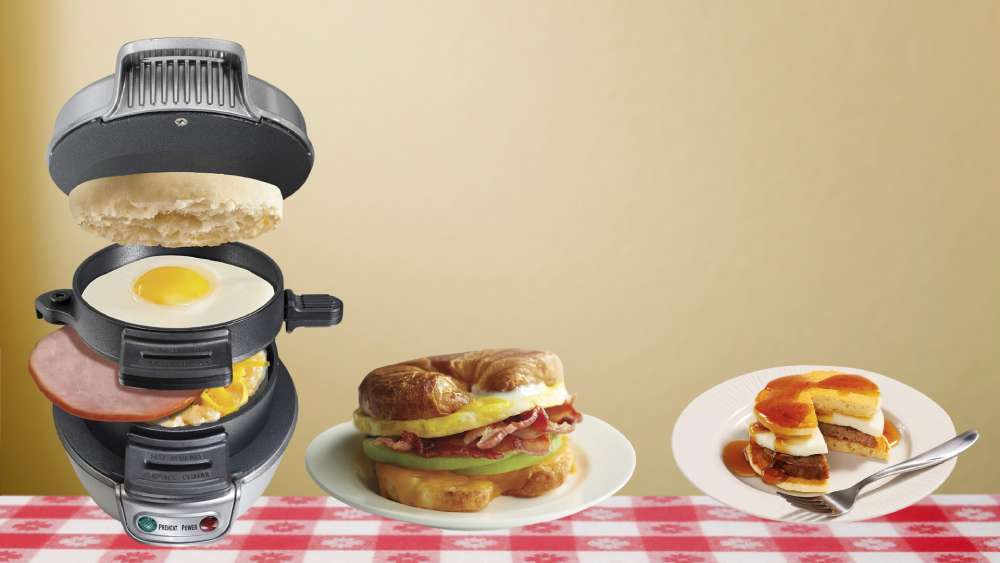 Three layer nonstick breakfast sandwich maker