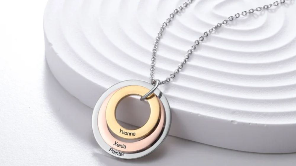 Customized Necklace Three Pendent Gift For Her