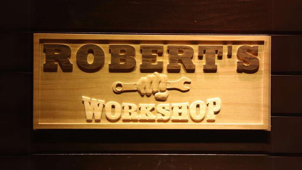 Large two tone personalized engraved solid pine sign