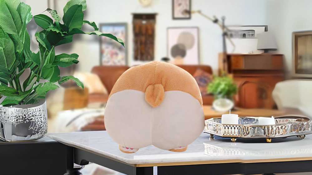 Cute and soft corgi butt shaped throw pillow