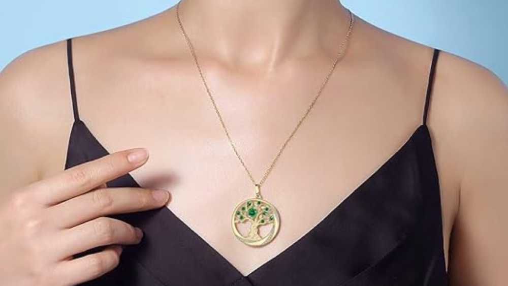 Tree of Life Gold Necklace Gift For Bat Mitzvah Girl