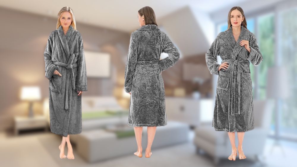 Robe For Woman Fleece Bathrobe Premium Soft Plush
