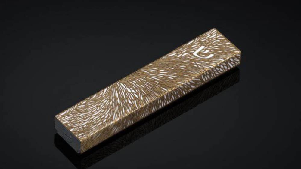 Two Tone Gold Pomegranate Mezuzah Case Cover