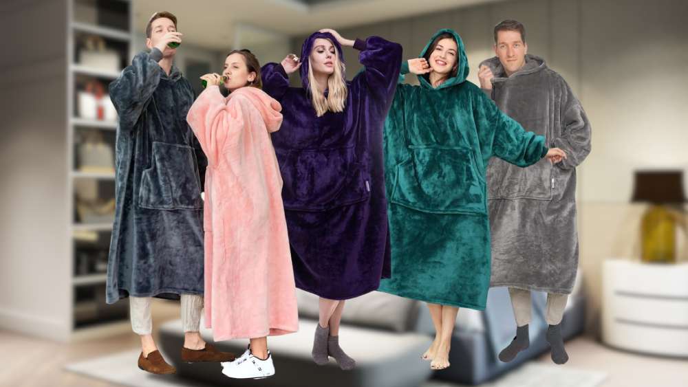 Oversized blanket hoodie combo with giant pocket