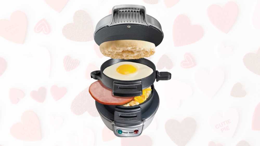 Silver Breakfast sandwich maker with egg ring