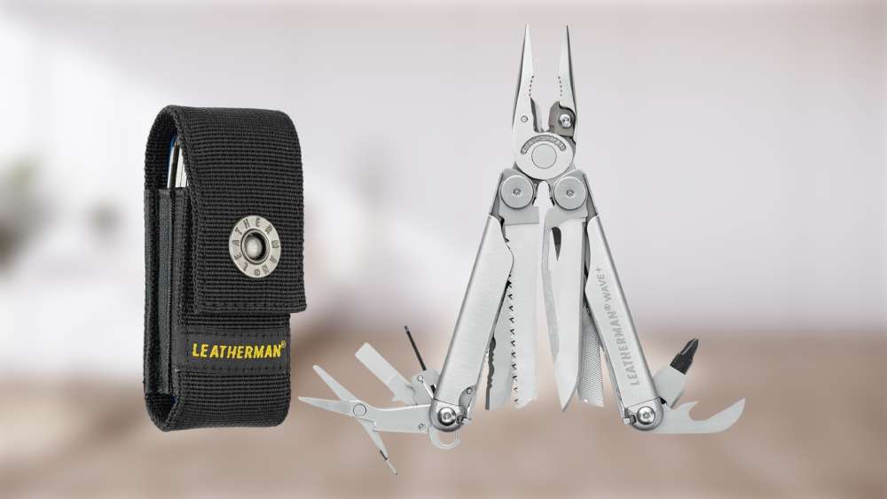 Eighteen tool stainless steel multitool with nylon sheath