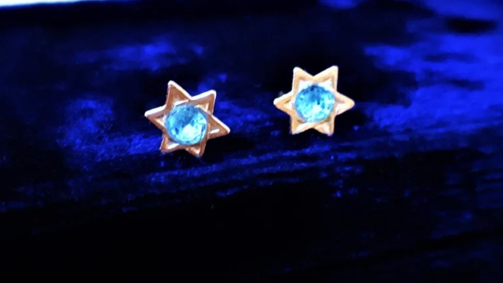 Gold Earrings Star of David Design Bat Mitzvah Gift