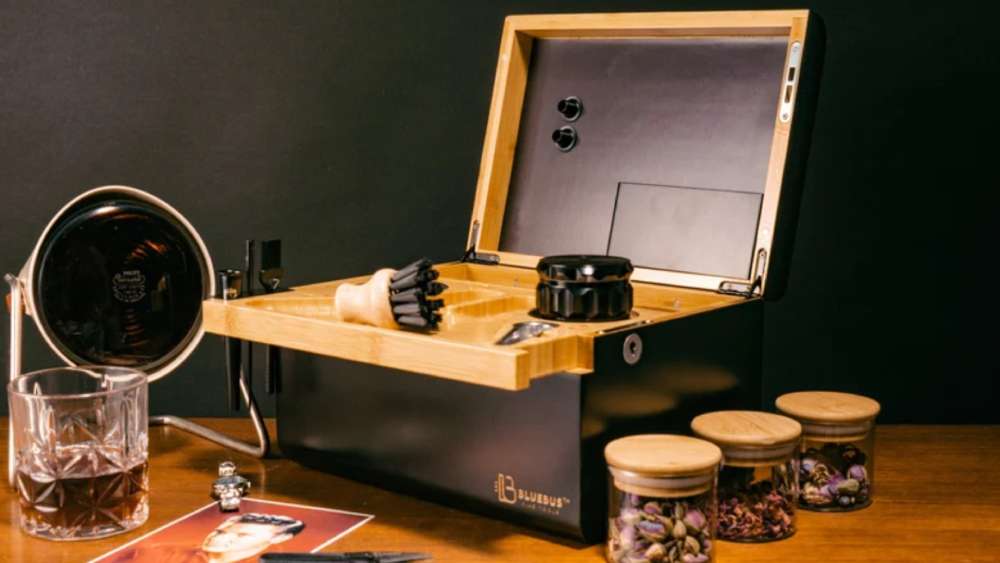 Premium handmade bamboo stash box for tobacco