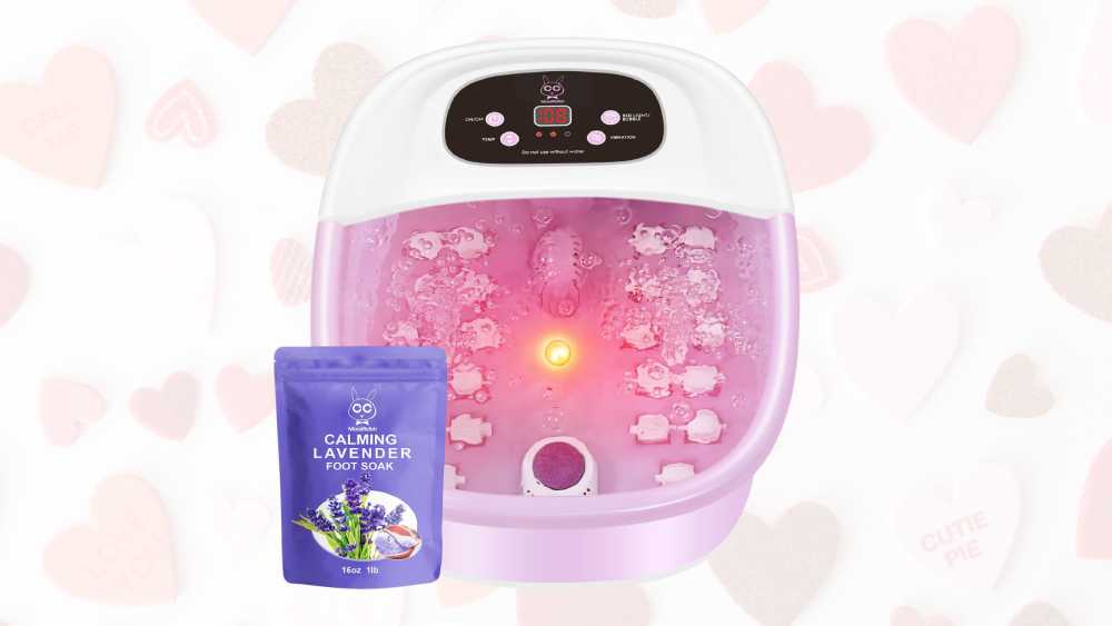Foot spa bath massager with heat and bubbles