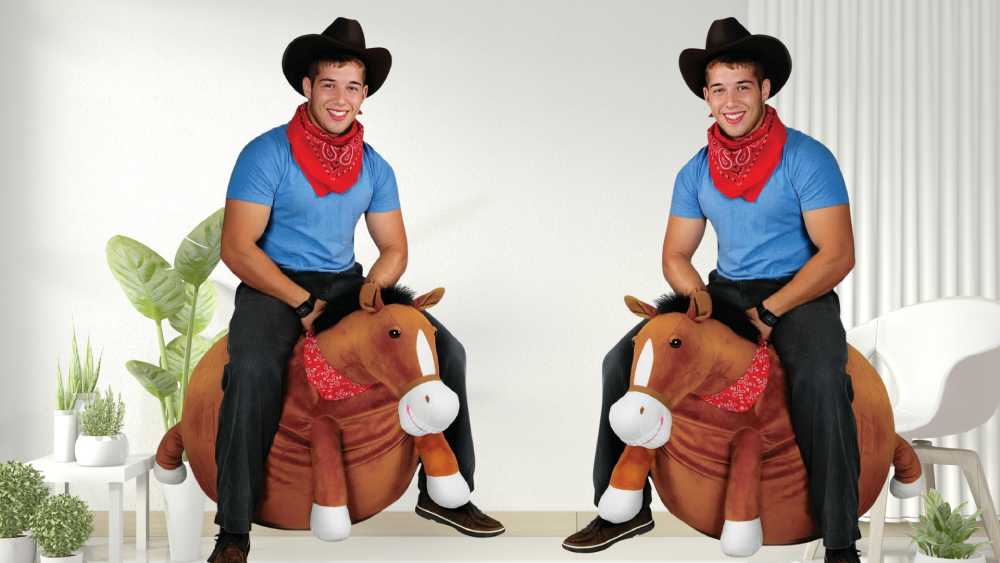Fun horse themed hopper ball with pump
