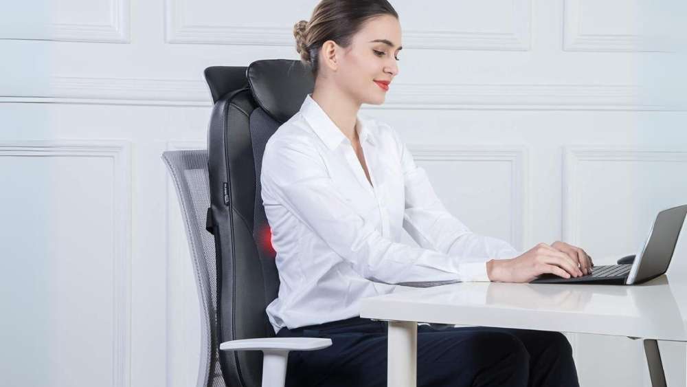 Shiatsu back massager chair pad with heat