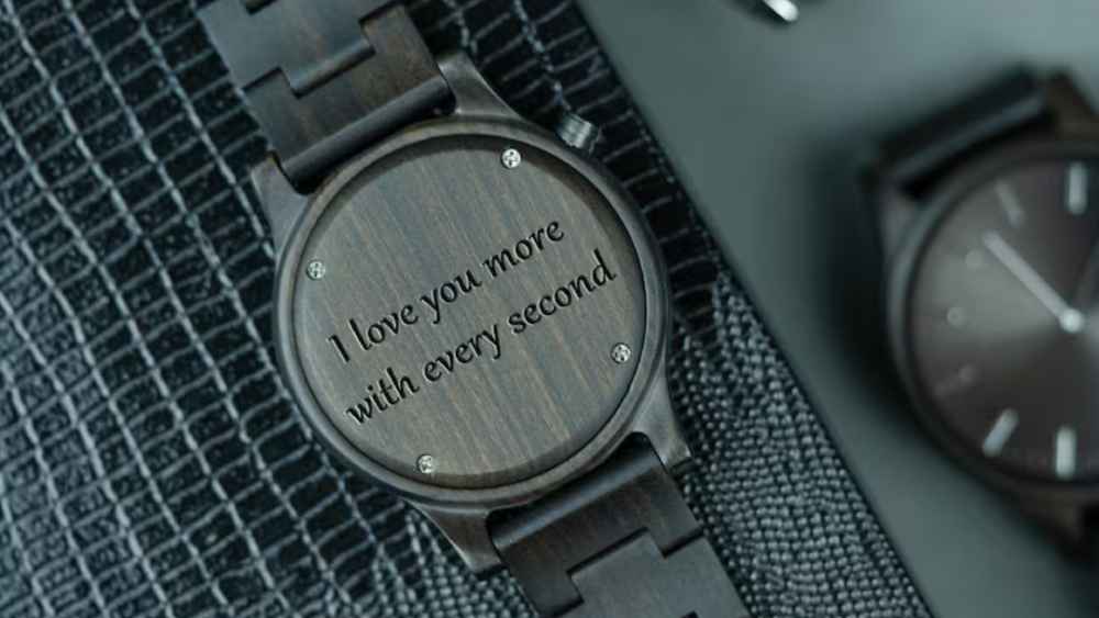 Black watch twentieth birthday gift with personalized engraving