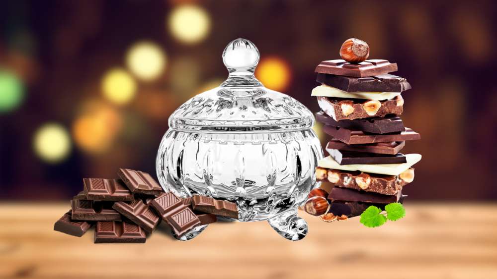 Decorative crystal glass chocolate box decor bowl