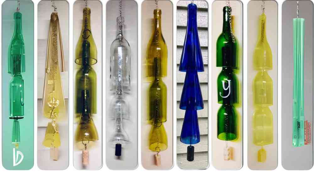 Wind Chime Upcycled Wine Bottle Remembrance