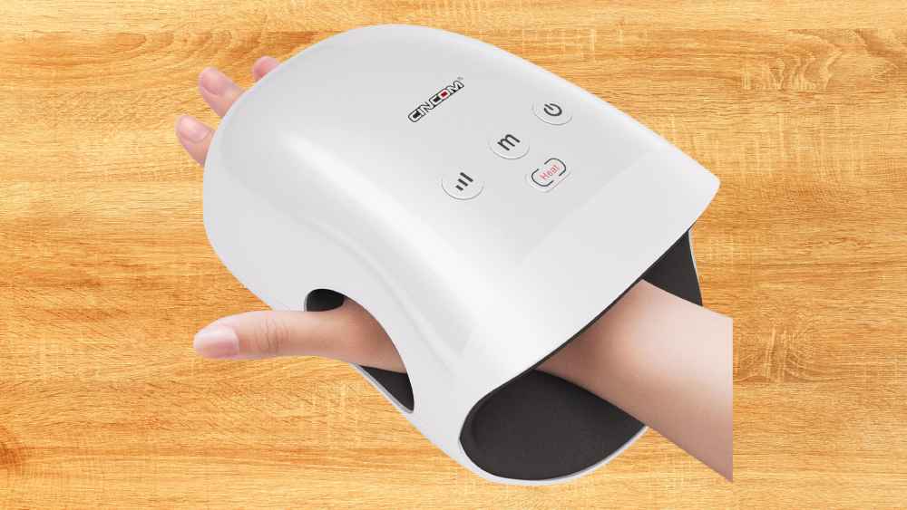 Cordless hand massager with heat and compression