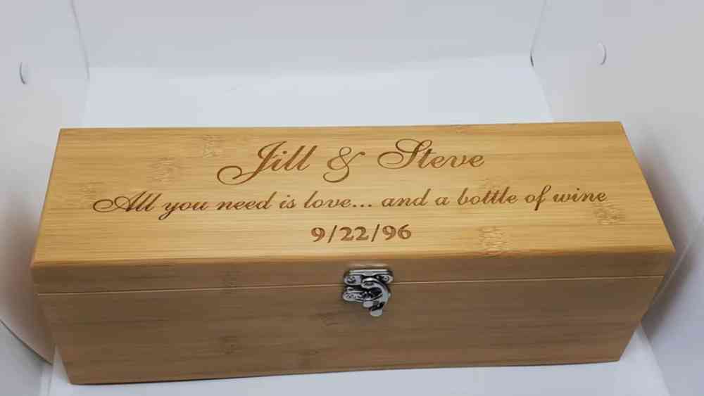 Custom engraved box of four wine tools