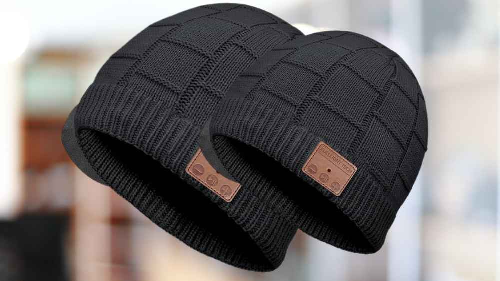 Beanie hat with built in bluetooth speaker