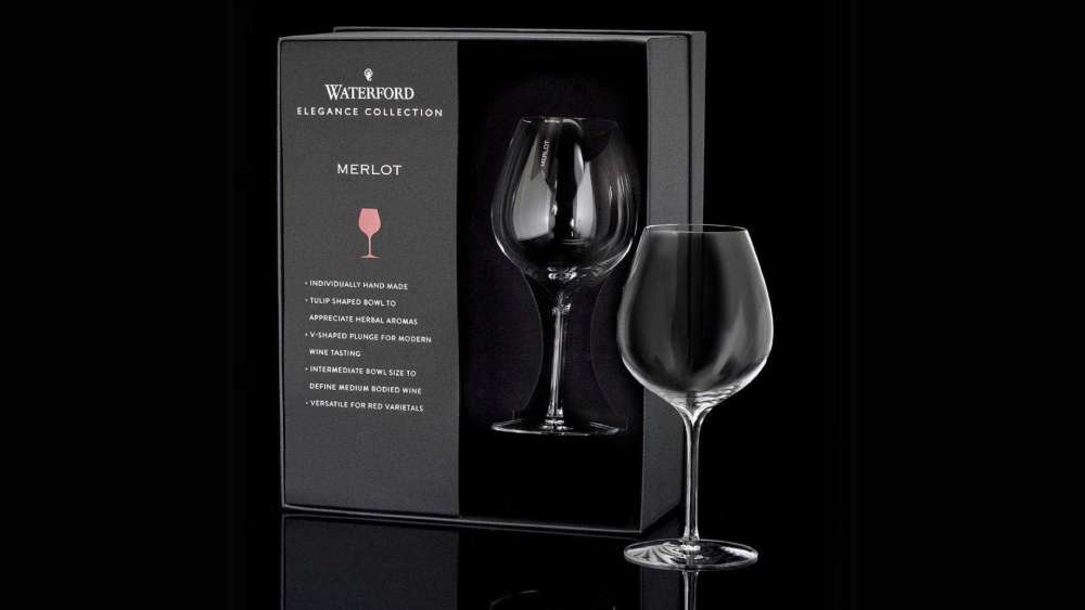 Set of two merlot wine glasses anniversary gift