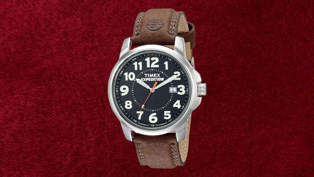 Timex Men's Expedition Metal Field Watch With Leather Band