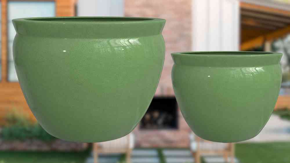 Oriental furniture twenty inch celadon porcelain fishbowl
