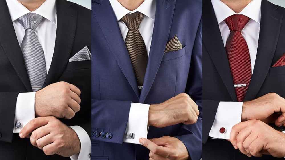 tie gift set with clips and pocket squares