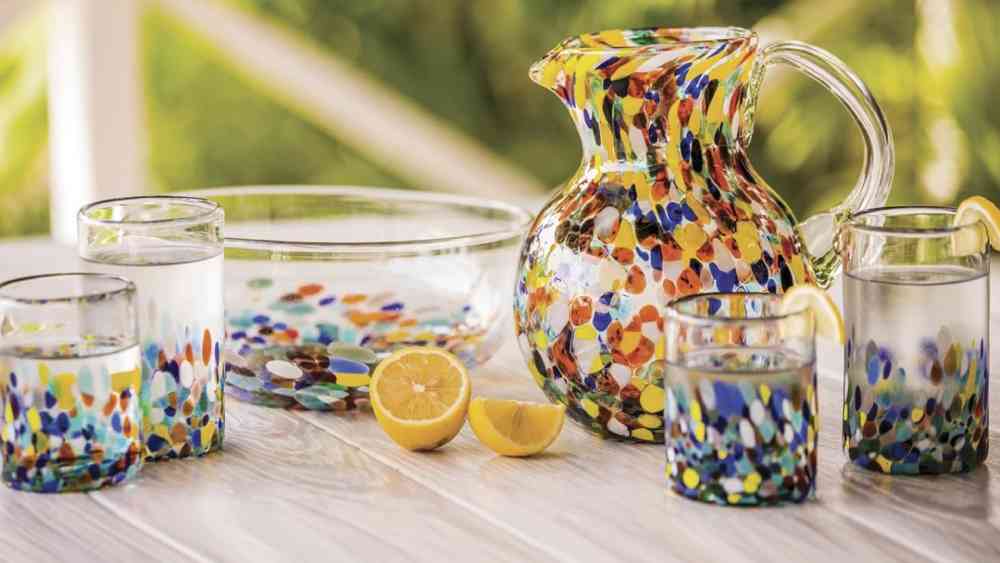 Artisan Crafted Recycled Hand Blown Glass Confetti Multicolor